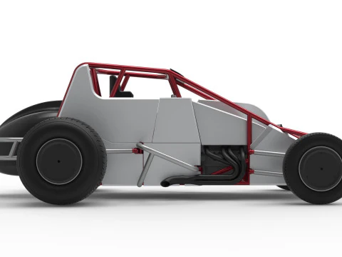 Dirt Silver Crown Car Scale 1 to 25 3D Print Model