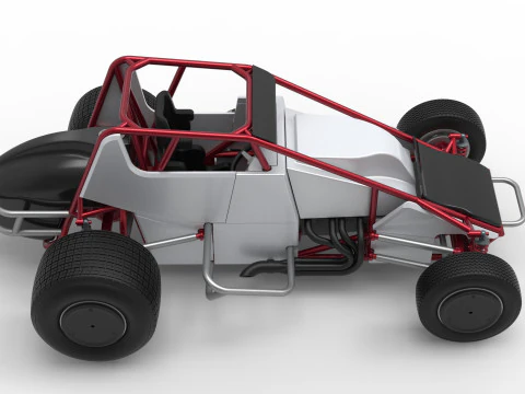 Dirt Silver Crown Car Scale 1 to 25 3D Print Model