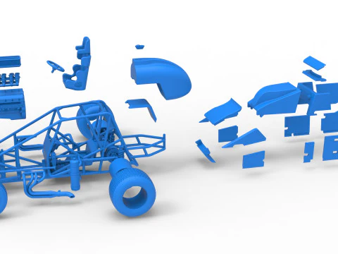 Dirt Silver Crown Car Scale 1 to 25 3D Print Model