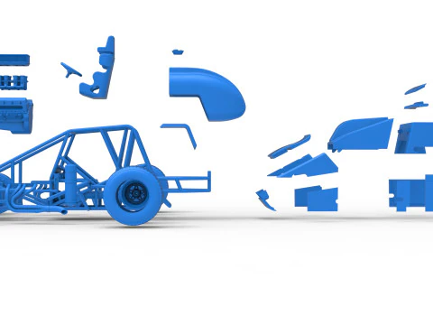 Dirt Silver Crown Car Scale 1 to 25 3D Print Model