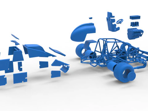 Dirt Silver Crown Car Scale 1 to 25 3D Print Model