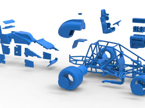 Dirt Silver Crown Car Scale 1 to 25 3D Print Model