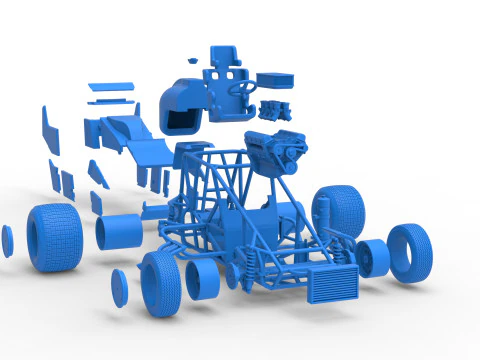 Dirt Silver Crown Car Scale 1 to 25 3D Print Model