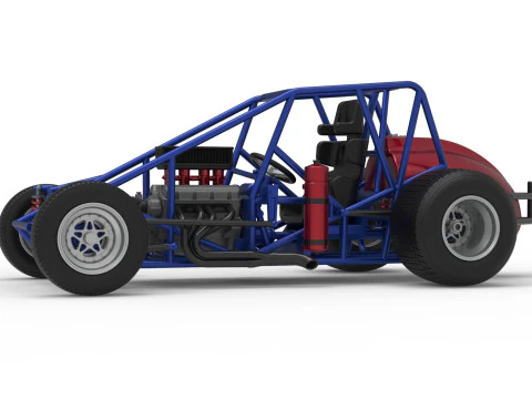 Dirt Silver Crown Car Base Scale 1 to 25 3D Print Model