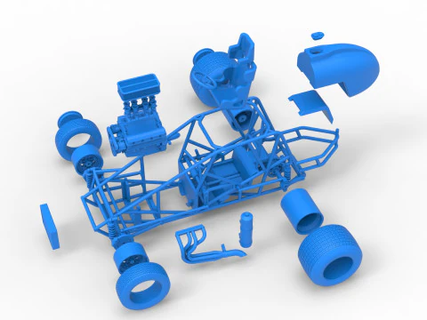 Dirt Silver Crown Car Base Scale 1 to 25 3D Print Model