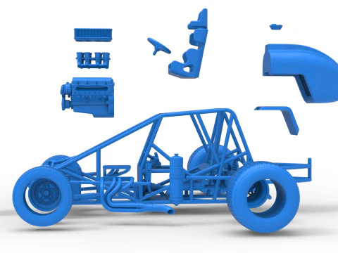 Dirt Silver Crown Car Base Scale 1 to 25 3D Print Model