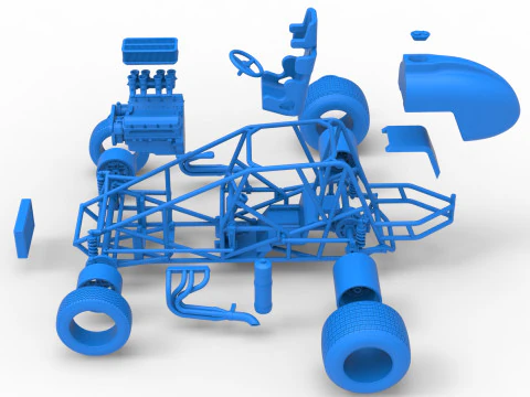 Dirt Silver Crown Car Base Scale 1 to 25 3D Print Model