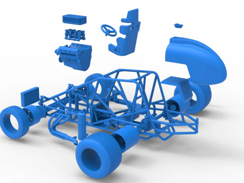 Dirt Silver Crown Car Base Scale 1 to 25 3D Print Model