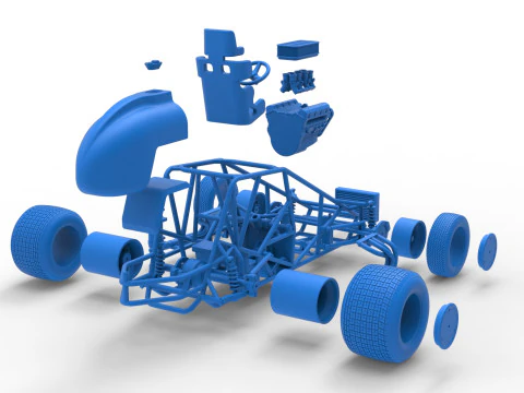 Dirt Silver Crown Car Base Scale 1 to 25 3D Print Model