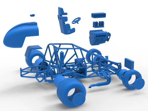 Dirt Silver Crown Car Base Scale 1 to 25 3D Print Model