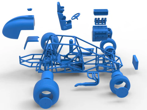 Dirt Silver Crown Car Base Scale 1 to 25 3D Print Model
