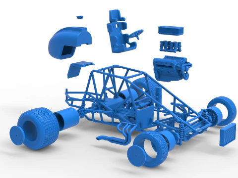 Dirt Silver Crown Car Base Scale 1 to 25 3D Print Model