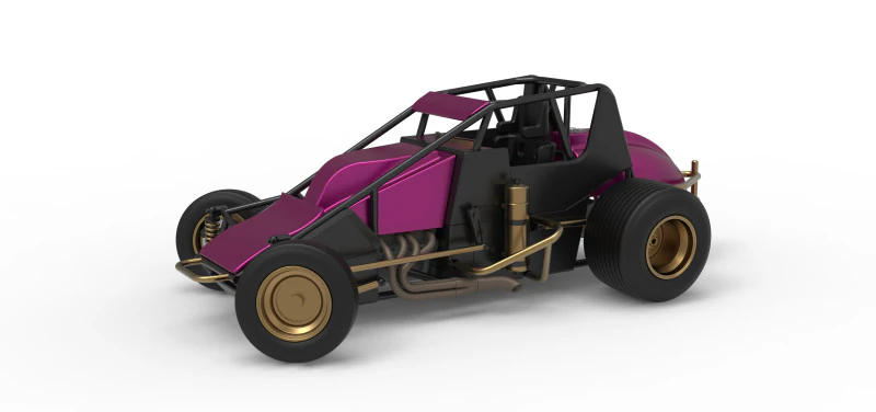 Dirt Silver Crown Car while turning Scale 1 to 25 3D Print Model .c4d .max .obj .3ds .fbx .stl .blend