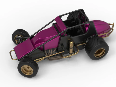 Dirt Silver Crown Car while turning Scale 1 to 25 3D Print Model
