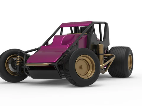 Dirt Silver Crown Car while turning Scale 1 to 25 3D Print Model
