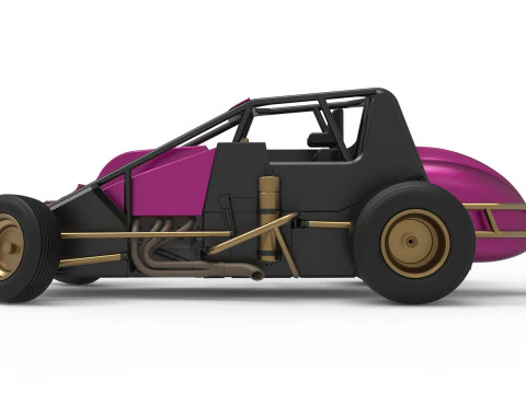 Dirt Silver Crown Car while turning Scale 1 to 25 3D Print Model