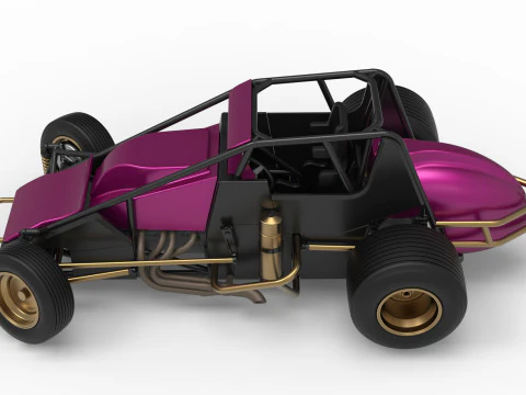 Dirt Silver Crown Car while turning Scale 1 to 25 3D Print Model