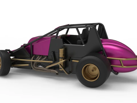 Dirt Silver Crown Car while turning Scale 1 to 25 3D Print Model