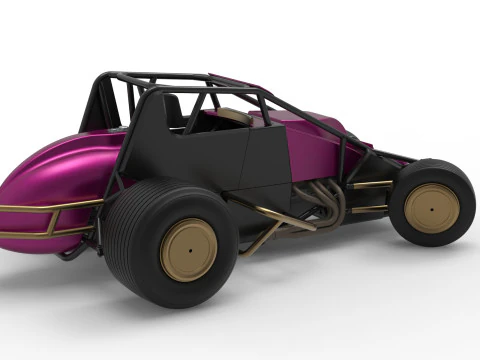 Dirt Silver Crown Car while turning Scale 1 to 25 3D Print Model