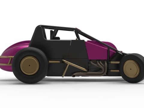 Dirt Silver Crown Car while turning Scale 1 to 25 3D Print Model