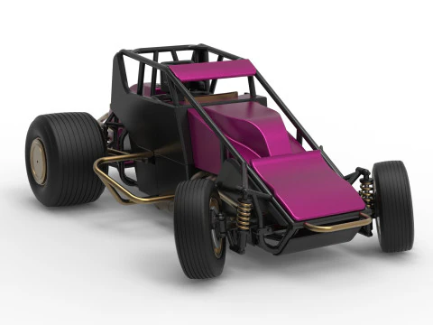 Dirt Silver Crown Car while turning Scale 1 to 25 3D Print Model
