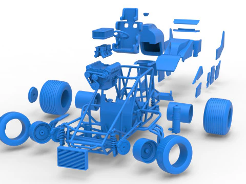 Dirt Silver Crown Car while turning Scale 1 to 25 3D Print Model