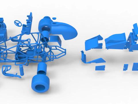 Dirt Silver Crown Car while turning Scale 1 to 25 3D Print Model