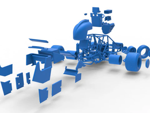 Dirt Silver Crown Car while turning Scale 1 to 25 3D Print Model