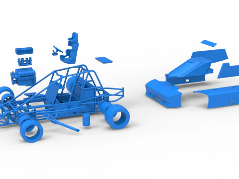 Experimental Pavement Silver Crown Car Scale 125 3D Print Model
