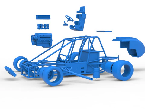 Experimental Pavement Silver Crown Car Base Scale 1 to 25 3D Print Model