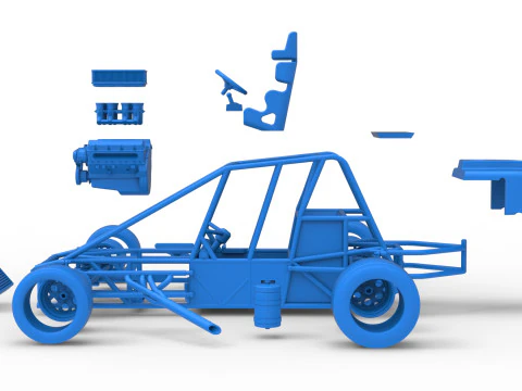 Experimental Pavement Silver Crown Car Base Scale 1 to 25 3D Print Model