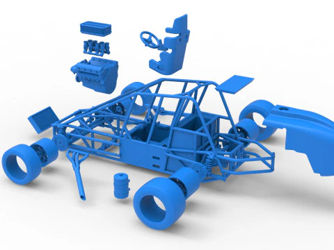 Experimental Pavement Silver Crown Car Base Scale 1 to 25 3D Print Model