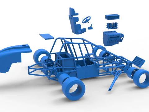 Experimental Pavement Silver Crown Car Base Scale 1 to 25 3D Print Model