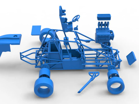 Experimental Pavement Silver Crown Car Base Scale 1 to 25 3D Print Model