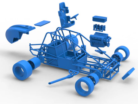 Experimental Pavement Silver Crown Car Base Scale 1 to 25 3D Print Model