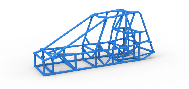 Frame of Experimental Pavement Silver Crown Car Scale 1 to 25 3D Print Model .c4d .max .obj .3ds .fbx .stl .blend 