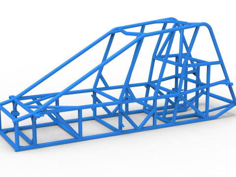 Рама экспериментального тротуарного автомобиля Silver Crown Масштаб от 1 до 25 3D Принт Модель