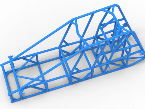 Frame of Experimental Pavement Silver Crown Car Scale 1 to 25 3D Print Model