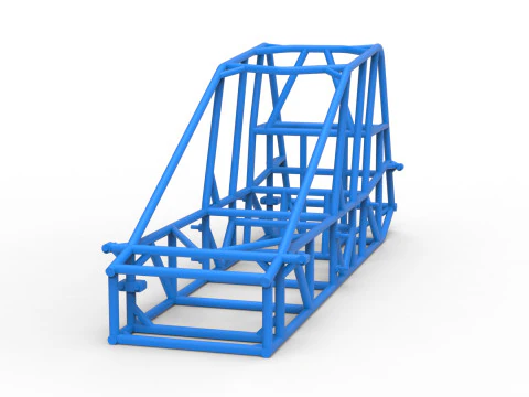 Frame of Experimental Pavement Silver Crown Car Scale 1 to 25 3D Print Model