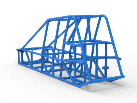 Frame of Experimental Pavement Silver Crown Car Scale 1 to 25 3D Print Model