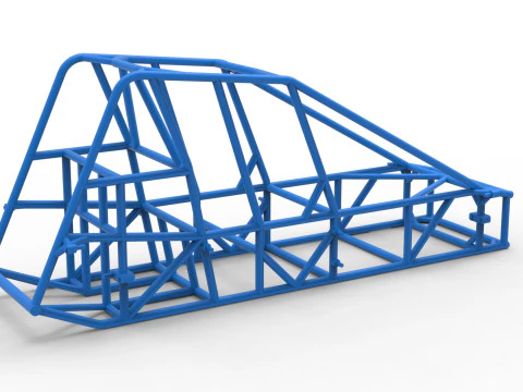 Frame of Experimental Pavement Silver Crown Car Scale 1 to 25 3D Print Model