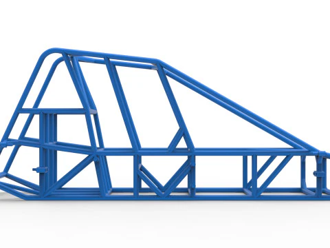 Frame of Experimental Pavement Silver Crown Car Scale 1 to 25 3D Print Model