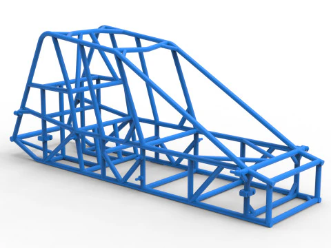 Frame of Experimental Pavement Silver Crown Car Scale 1 to 25 3D Print Model