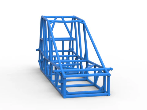 Frame of Experimental Pavement Silver Crown Car Scale 1 to 25 3D Print Model