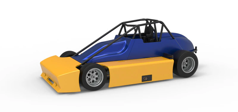 Experimental Pavement Silver Crown Car Version 2 Scale 1 to 25 3D Print Model .c4d .max .obj .3ds .fbx .stl .blend 