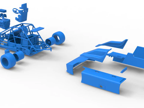 Experimental Pavement Silver Crown Car Version 2 Scale 1 to 25 3D Print Model