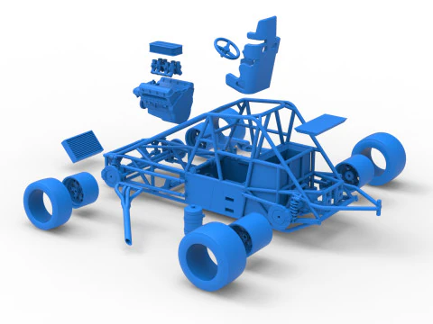 Experimental Pavement Silver Crown Car Base Version 2 Scale 1 to 25 3D Print Model