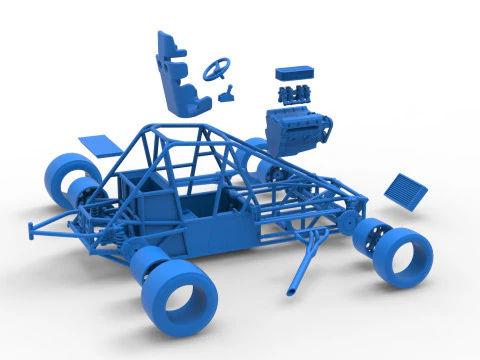 Experimental Pavement Silver Crown Car Base Version 2 Scale 1 to 25 3D Print Model