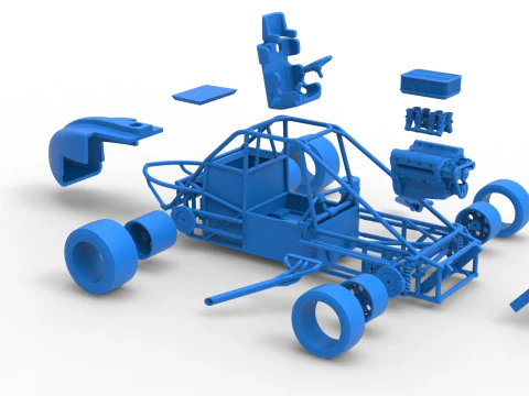 Experimental Pavement Silver Crown Car Base Version 3 Scale 1 to 25 3D Print Model