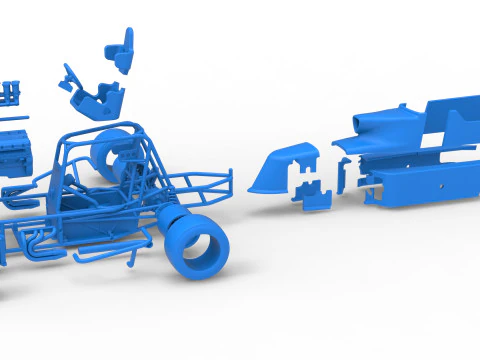 Pavement Silver Crown Car Version 2 Scale 1 to 25 3D Print Model